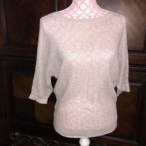 Metallic marled gray open stitch sweater 😍